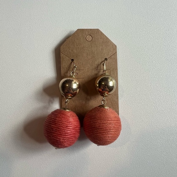Gold and Pink Dangle Earrings - Picture 1 of 1